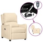 vidaXL Fauteuil inclinable électrique Crème Tissu