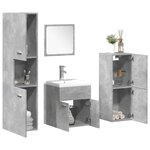 vidaXL Ensemble de meubles de salle de bain 5 Pièces gris béton