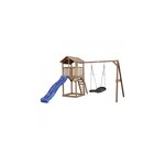 AXI Beach Tower avec Nid Roxy Balancoire Marron Bleu Toboggan