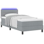 vidaXL Lit à ressorts avec matelas Gris clair 80 x 200 cm tissu