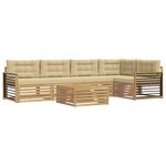 vidaXL Ensemble de canapés d'extérieur 6 Pièces Blanc et Beige Polyester