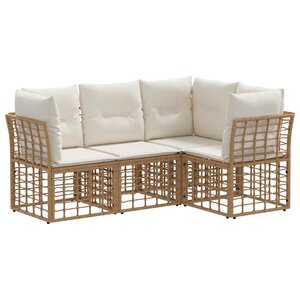 vidaXL Ensemble de canapés d'extérieur Naturel Polyester