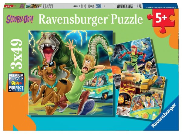 Puzzles 3x49 pieces - les aventures de scooby-doo