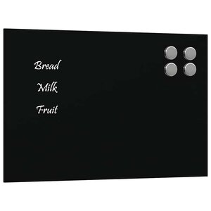 vidaXL Tableau noir magnétique mural Noir 30x20 cm Verre trempé