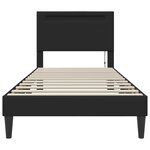 vidaXL Cadre de lit avec bandes LED Noir 80 x 200 cm Simili cuir