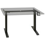 Cadre de Bureau table poste de travail meuble d'ordinateur informatique étude en hauteur réglable avec manivelle manuel noir 02_0023977