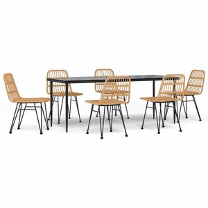 vidaXL Ensemble à manger de jardin 7 Pièces Résine tressée