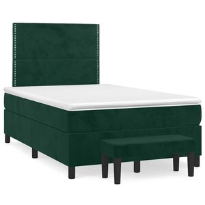 vidaXL Sommier à lattes de lit et matelas Vert foncé 120x200cm Velours