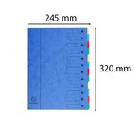 Trieur Extensible Harmonika Sans Élastique Fenêtres Imprimées 12 Compartiments - A4 - Bleu - X 6 - Exacompta
