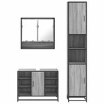 vidaXL Ensemble de meubles de salle de bain 3 Pièces Sonoma gris