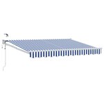 vidaXL Auvent rétractable électrique Bleu et Blanc 3 5 x 2 5 m