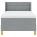 vidaXL Lit à ressorts gris clair avec matelas  100 x 200 cm  en tissu