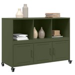 vidaXL Buffet vert olive 100 5x39x72 cm acier
