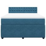 vidaXL Sommier à lattes de lit et matelas bleu 140x190 cm velours