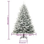 vidaXL Sapin de Noël artificiel à flocons de neige Vert 240 cm PVC/PE