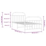 vidaXL Cadre de lit métal sans matelas avec pied de lit noir 100x190cm