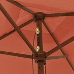 vidaXL Parasol de jardin avec mât en bois terre cuite 198x198x231 cm