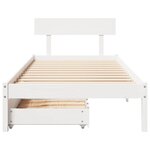 vidaXL Cadre de lit sans matelas blanc 75x190 cm bois de pin massif