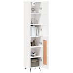 vidaXL Buffet haut Blanc brillant 34 5x34x180 cm Bois d'ingénierie