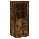 vidaXL Buffets avec lumières LED 3 Pièces chêne fumé bois d'ingénierie