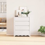 vidaXL Commode Drammen Blanc 76 5 x 40 x 91 cm Bois de pin massif