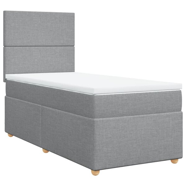 vidaXL Sommier à lattes de lit avec matelas gris clair 80x200 cm tissu