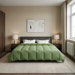 vidaXL Duvet complet toute l'année Vert 220 x 260 cm Microfibre