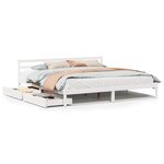 vidaXL Cadre de lit sans matelas blanc 200x200 cm bois massif de pin