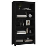 vidaXL Bibliothèque Noir 80x35x154 cm Bois de pin massif