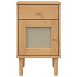 vidaXL Table de chevet SENJA aspect de rotin marron bois de pin massif
