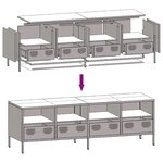 vidaXL Meuble TV rose 135x39x43 5 cm acier laminé à froid