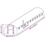 vidaXL Couverture de remplacement de serre (45 m²) 300x1500x200cm Vert