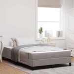 vidaXL Lit à ressorts avec matelas Taupe 120 x 200 cm tissu