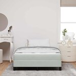 vidaXL Lit boxspring avec matelas Gris clair 120 x 190 cm Velours