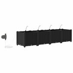 vidaXL Pots de jardin Noir 160 x 40 x 37.5 cm Acier