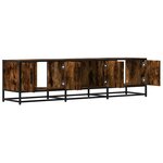 vidaXL Meuble TV chêne fumé 150x35x41 cm bois d'ingénierie et métal