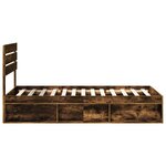 vidaXL Cadre de lit Chêne fumé 100 x 200 cm Pin massif