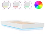 vidaXL Cadre de lit sans matelas avec lumières LED blanc 75x190 cm