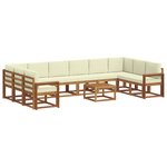 vidaXL Ensemble de canapés d'extérieur 11 Pièces Naturel et Crème