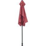 Parasol droit rectangulaire 1,4 x 2,10 m - inclinable & avec manivelle - Mat aluminium et toile polyester 160g - Rouge