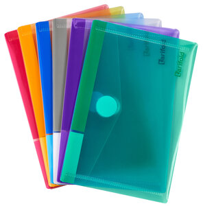 Chemise de présentation à scratch tarifold 16 5 x 10 9 cm couleurs assorties - paquet de 6