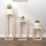 vidaXL Ensemble de supports pour plantes 3 Pièces Bois de pin massif