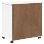vidaXL Cabinet roulant Blanc 63 5 x 39 x 65 5 cm Bois de Pin Massif