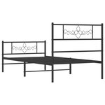 vidaXL Cadre de lit métal avec tête de lit/pied de lit noir 80x200 cm