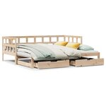 vidaXL Lit de jour avec gigogne et tiroirs sans matelas 90x200 cm