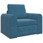 vidaXL Canapé-Lit Bleu 98 x 71 x 83 cm Velours