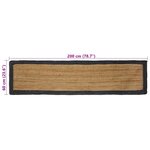 vidaXL Tapis de surface Naturel et gris foncé 60 x 200 cm Jute