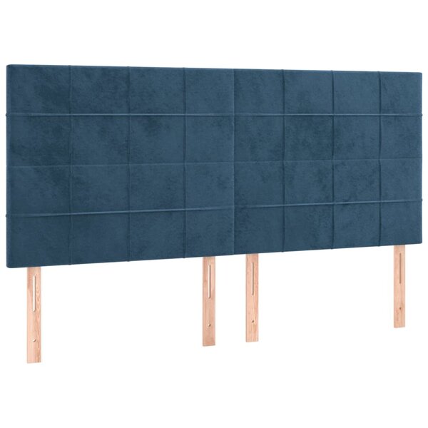 vidaXL Têtes de lit 4 Pièces Bleu foncé 90x5x78/88 cm Velours