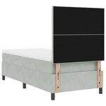 Lit à ressort vidaXL avec matelas Gris clair 100x200 cm Velours