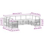 vidaXL Ensemble de canapés d'extérieur 9 pc Blanc et gris clair